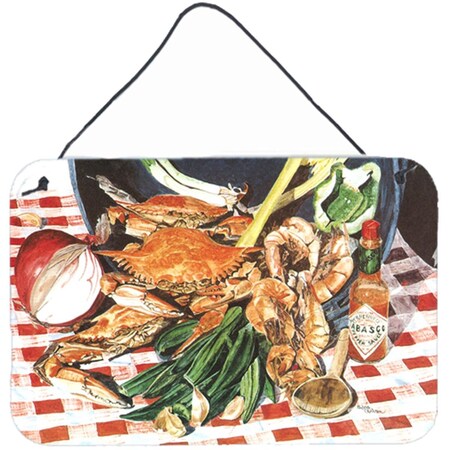 Carolines Treasures Crab Boil Indoor Aluminium Metal Wall Or Door Hanging Prints 8537DS812
